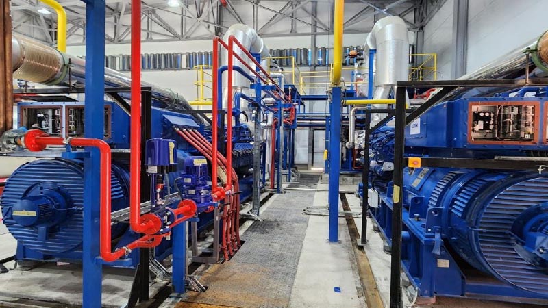 The two installed MWM TCG 3020 V20 gas engine generator sets deliver 4.6 MW of electrical energy and 4.5 MW of thermal energy (photograph: İltekno). 